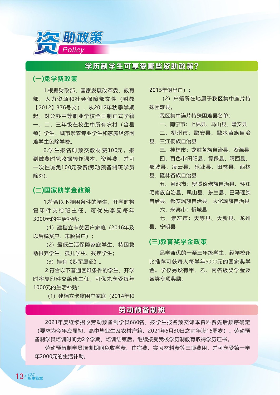 资助政策