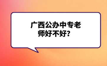 广西公办中专老师好不好？