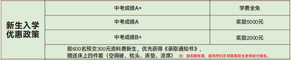 新生入学优惠政策