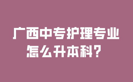广西中专护理专业怎么升本科？